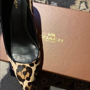 Coach Brown and Black Heels with Classic Pointed Toe